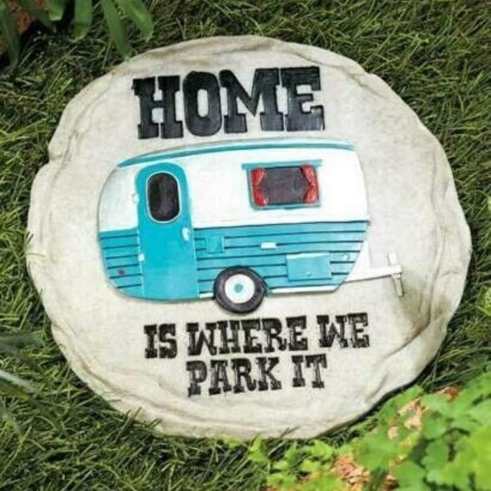 Home is Where We Park It Camper Stepping Stone Outdoor Home Decor NEW
